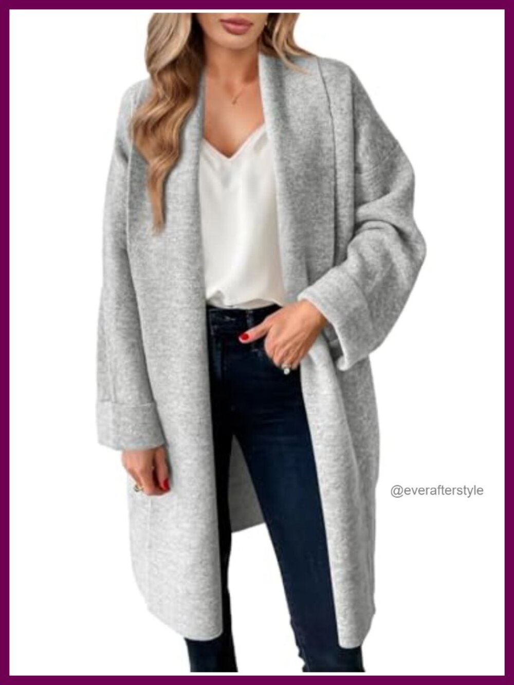 Chunky Knit Open Front Long Cardigan Sweater Oversized Slouchy Coatigan